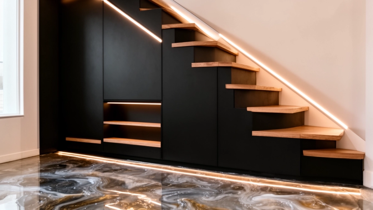 Nowoczesna zabudowa pod schodami