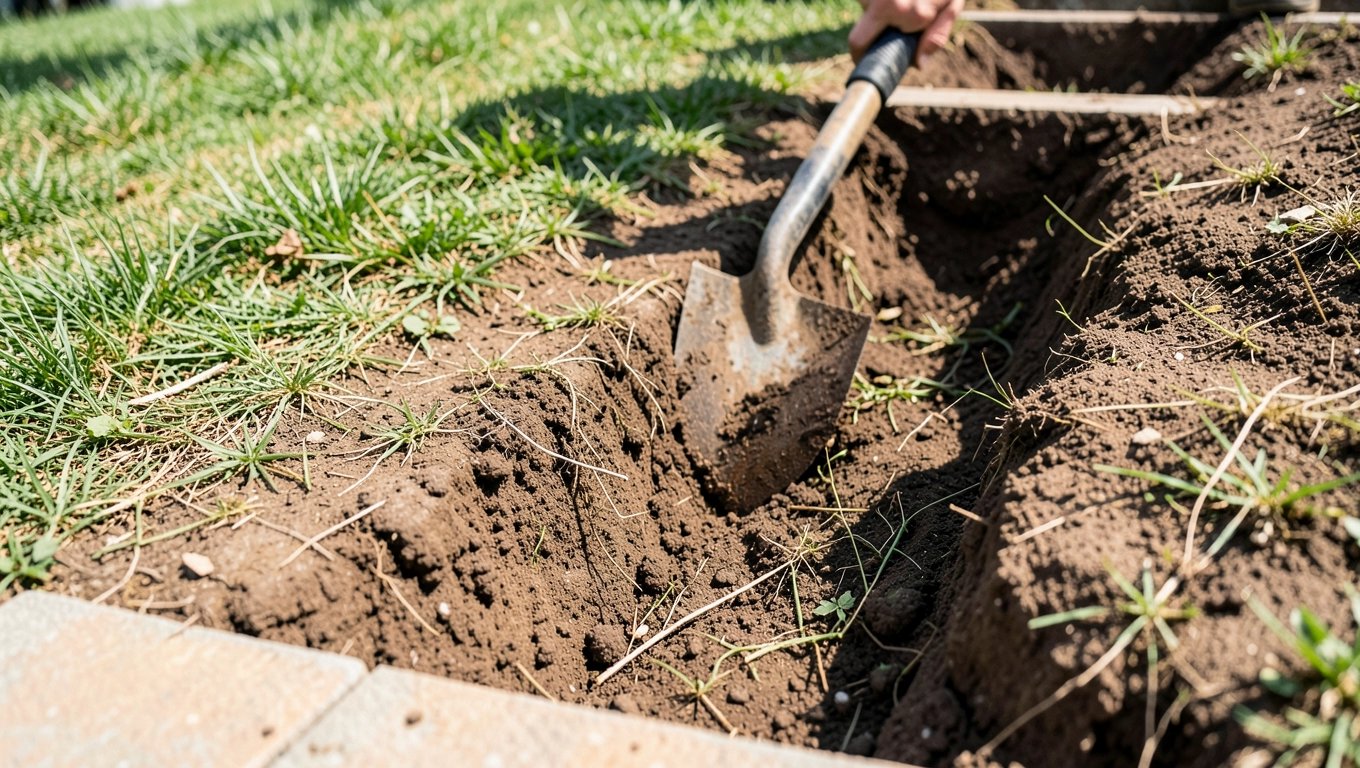 Przygotowanie terenu pod schody z kostki