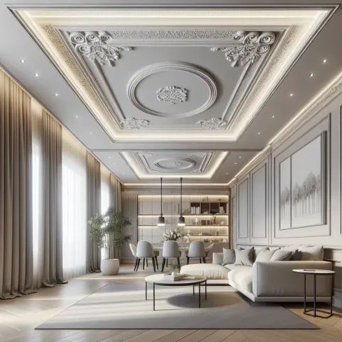 jak wykończyć sufit w salonie