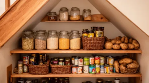 spiżarka pod schodami