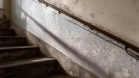 Tynk mozaikowy na klatce schodowej