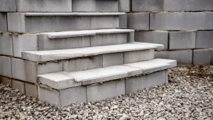 Schody z bloczków fundamentowych